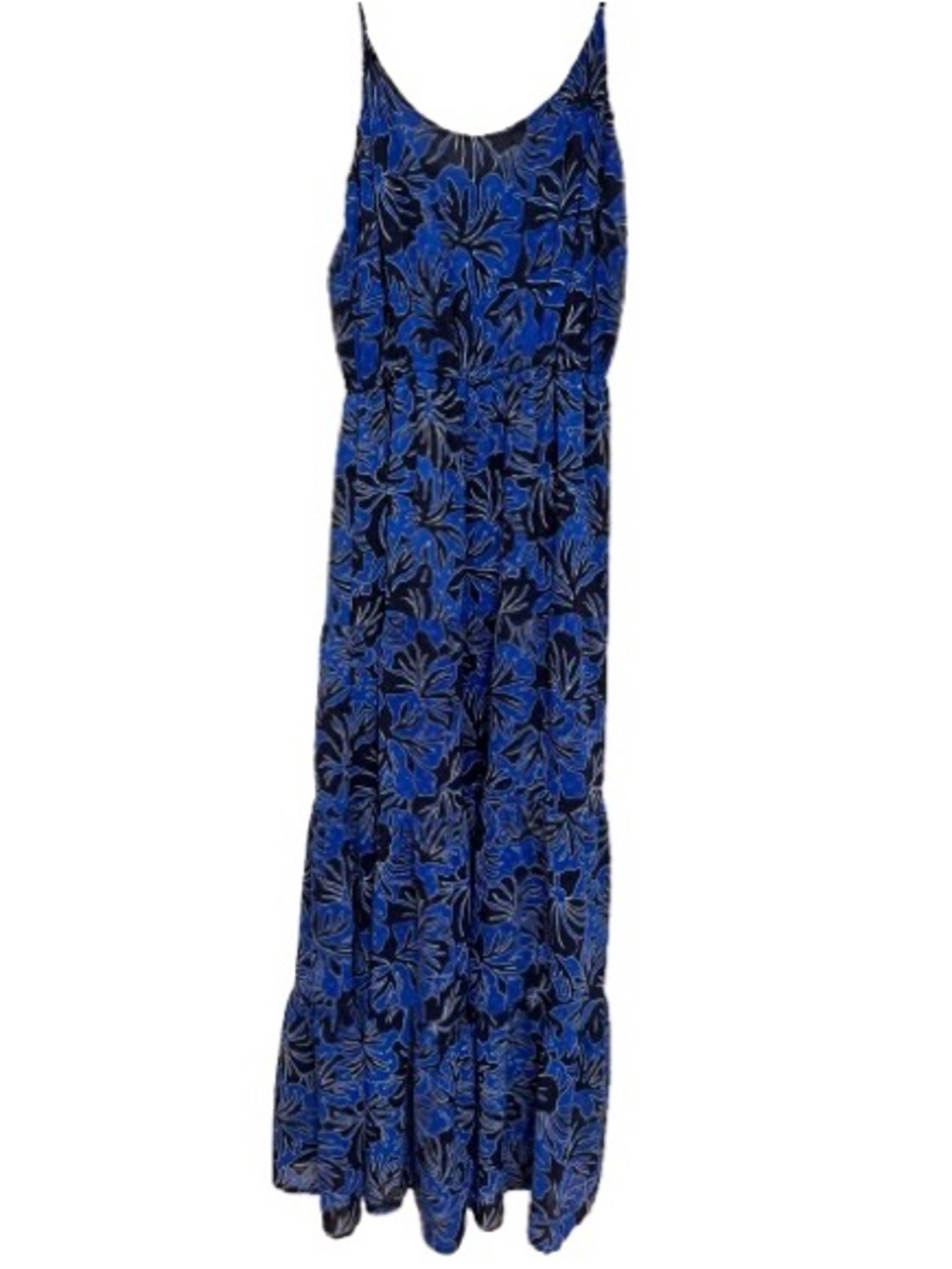 MICHAEL Michael Kors Royal Blue and Black Floral Maxi Skirt Size Small